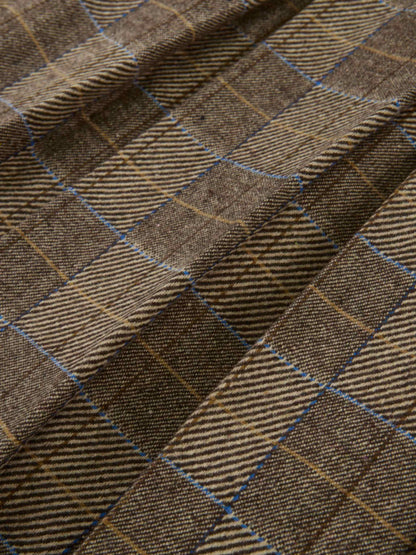 Plaid Pleat Pocket Skirt - Brown Plaid
