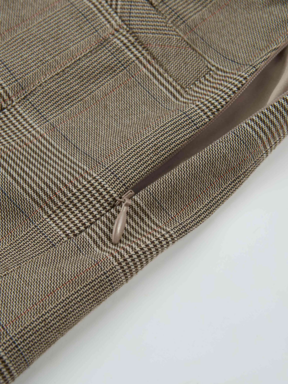 Pocket Design Yoke Pleated Skirt - Black/Tan Plaid