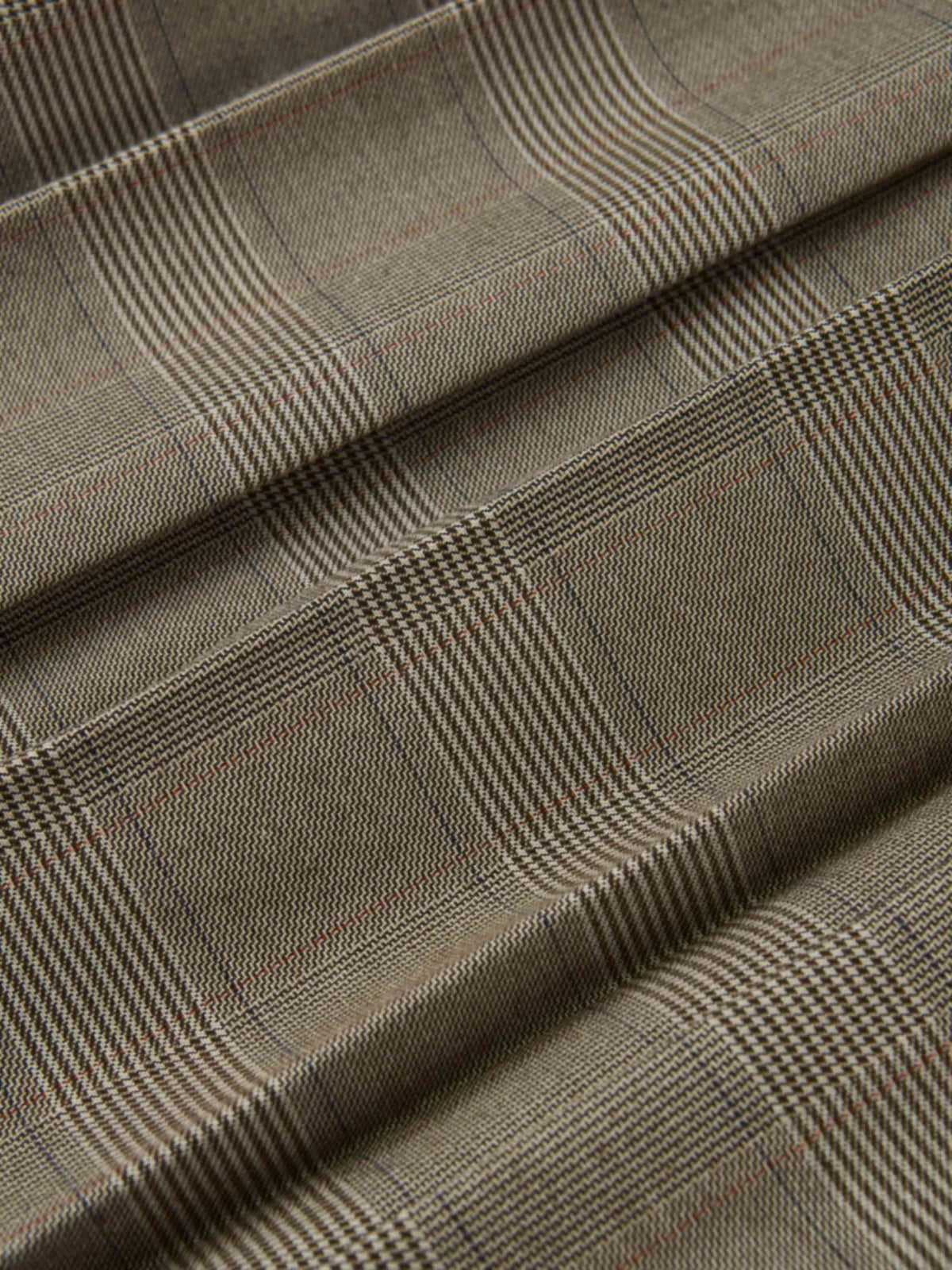 Pocket Design Yoke Pleated Skirt - Black/Tan Plaid