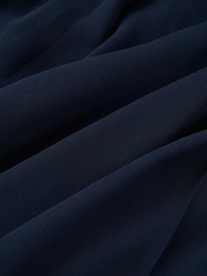 Chiffon Stitched Down Pleated Skirt - Navy