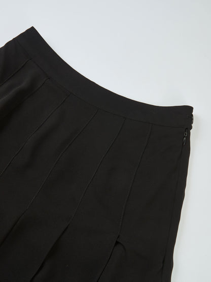 Chiffon Stitched Down Pleated Skirt - Black
