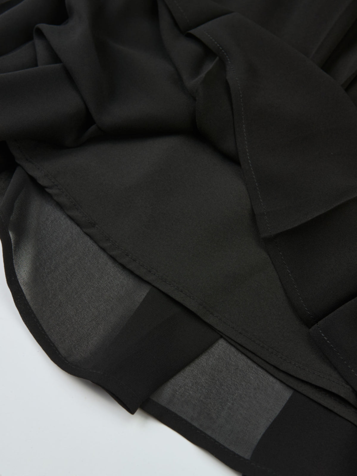 Chiffon Stitched Down Pleated Skirt - Black