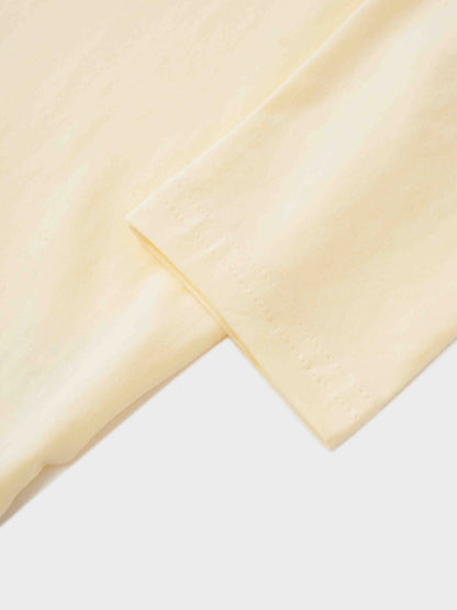 Oversized Rounded Hem T-Shirt-Yellow