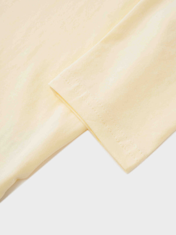 Oversized Rounded Hem T-Shirt-Yellow