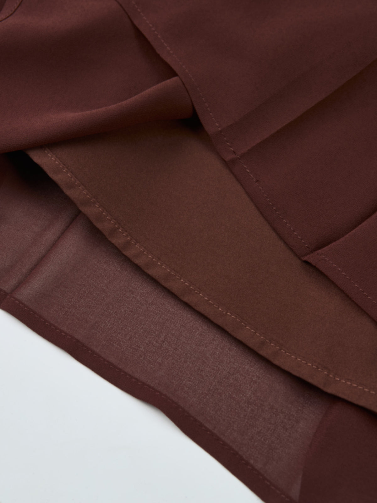 Chiffon Stitched Down Pleated Skirt - Brown
