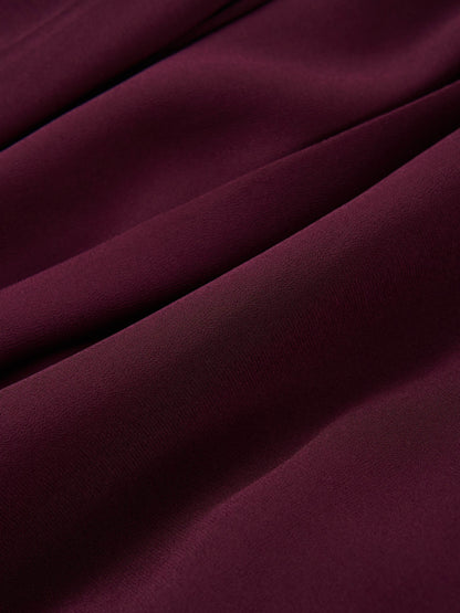 Chiffon Stitched Down Pleated Skirt - Burgundy