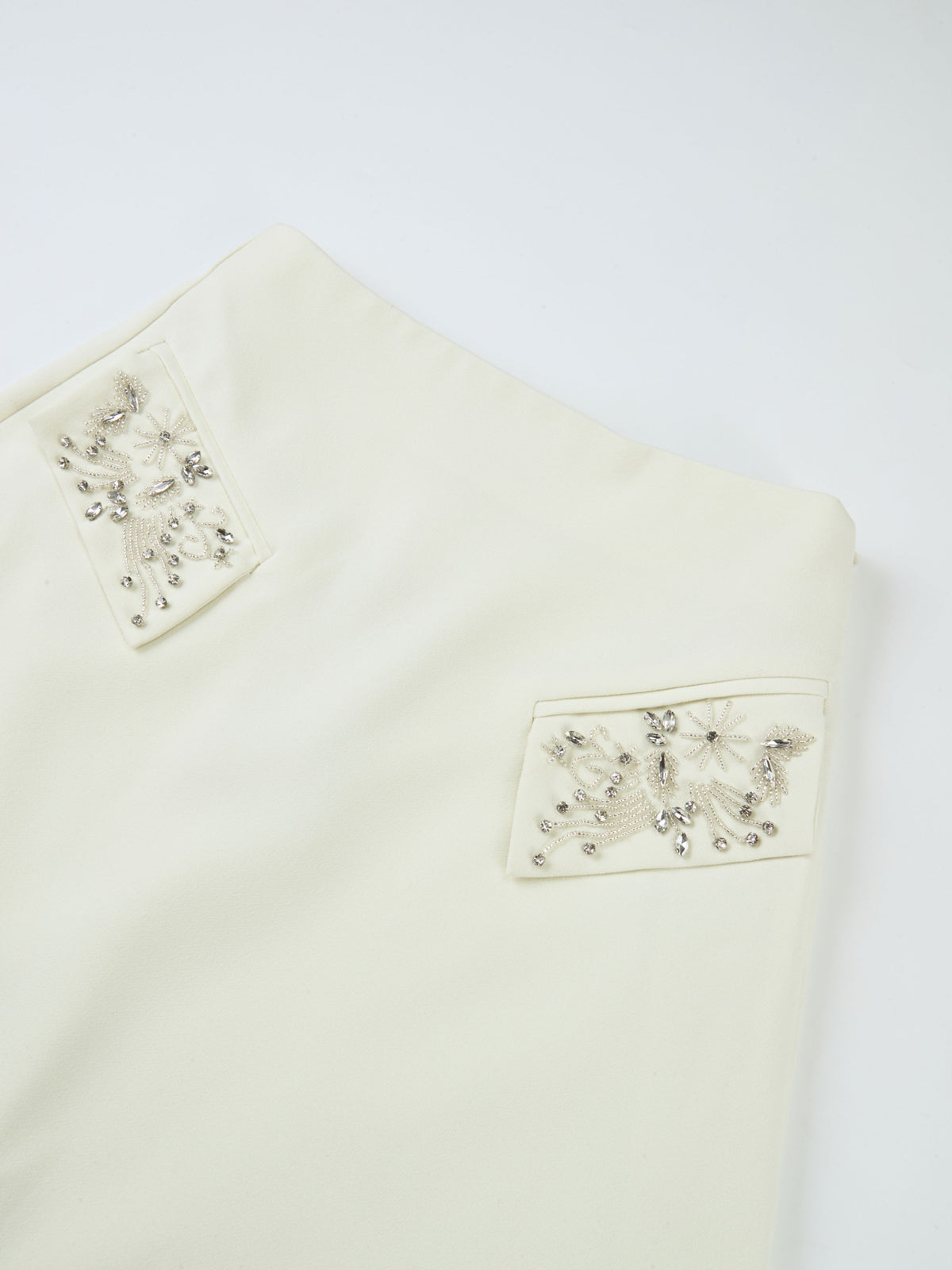 Aline Embelished Pocket Skirt - Cream
