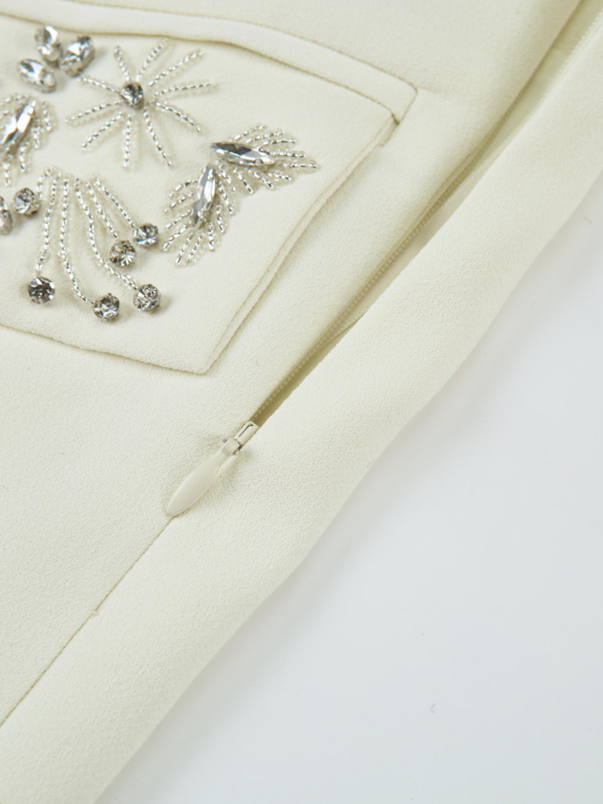 Aline Embelished Pocket Skirt - Cream