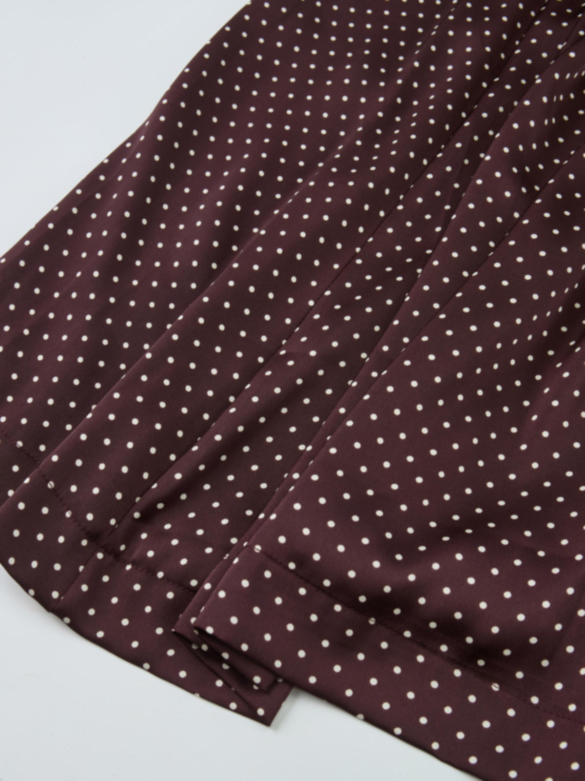 Mini Dot Double Belt Skirt - Burgundy