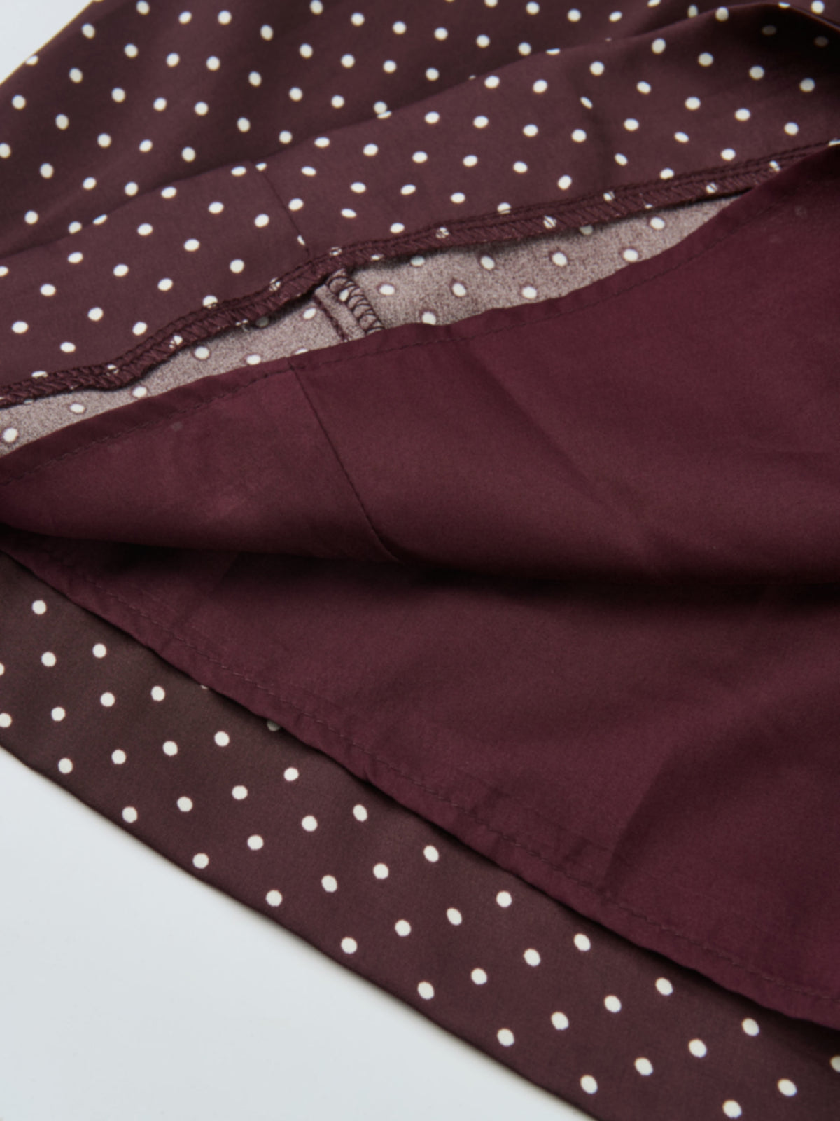 Mini Dot Double Belt Skirt - Burgundy