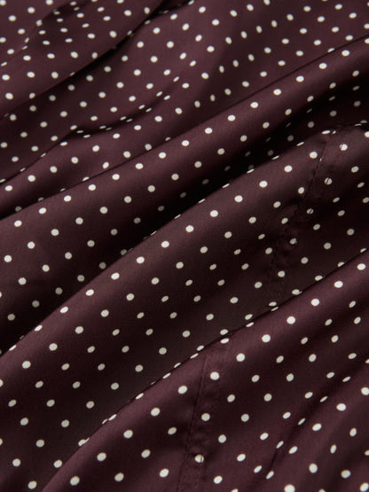 Mini Dot Double Belt Skirt - Burgundy