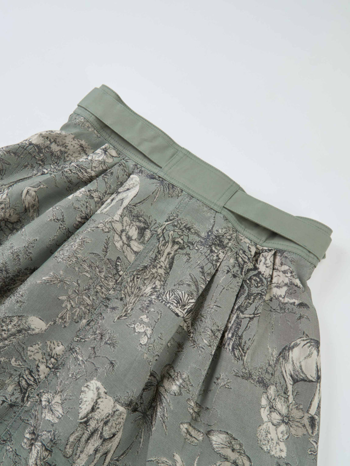Brocade High Waist Belted Skirt - Toille