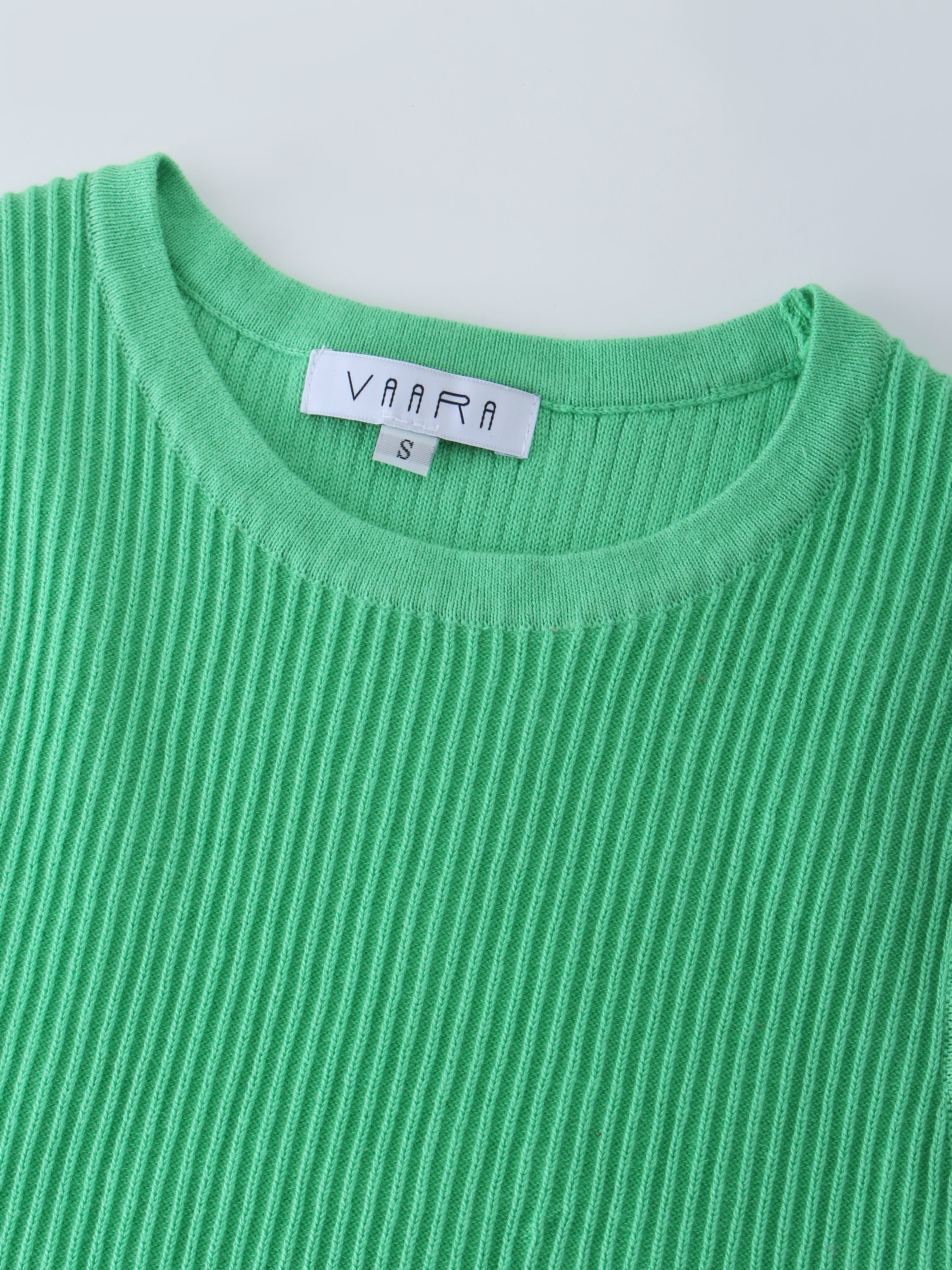 Sleeveless Ribbed Crew-Kelly Green