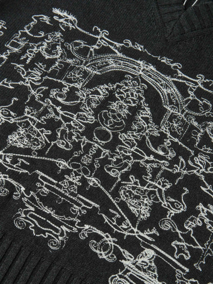 Embroiderered Vest - Grey