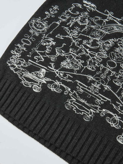 Embroiderered Vest - Grey