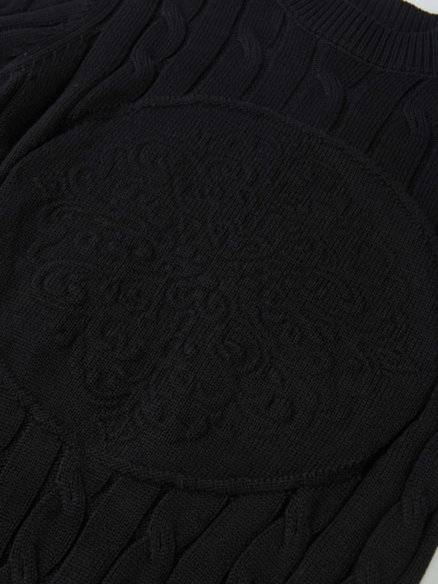 Embossed Cable Sweater - Black