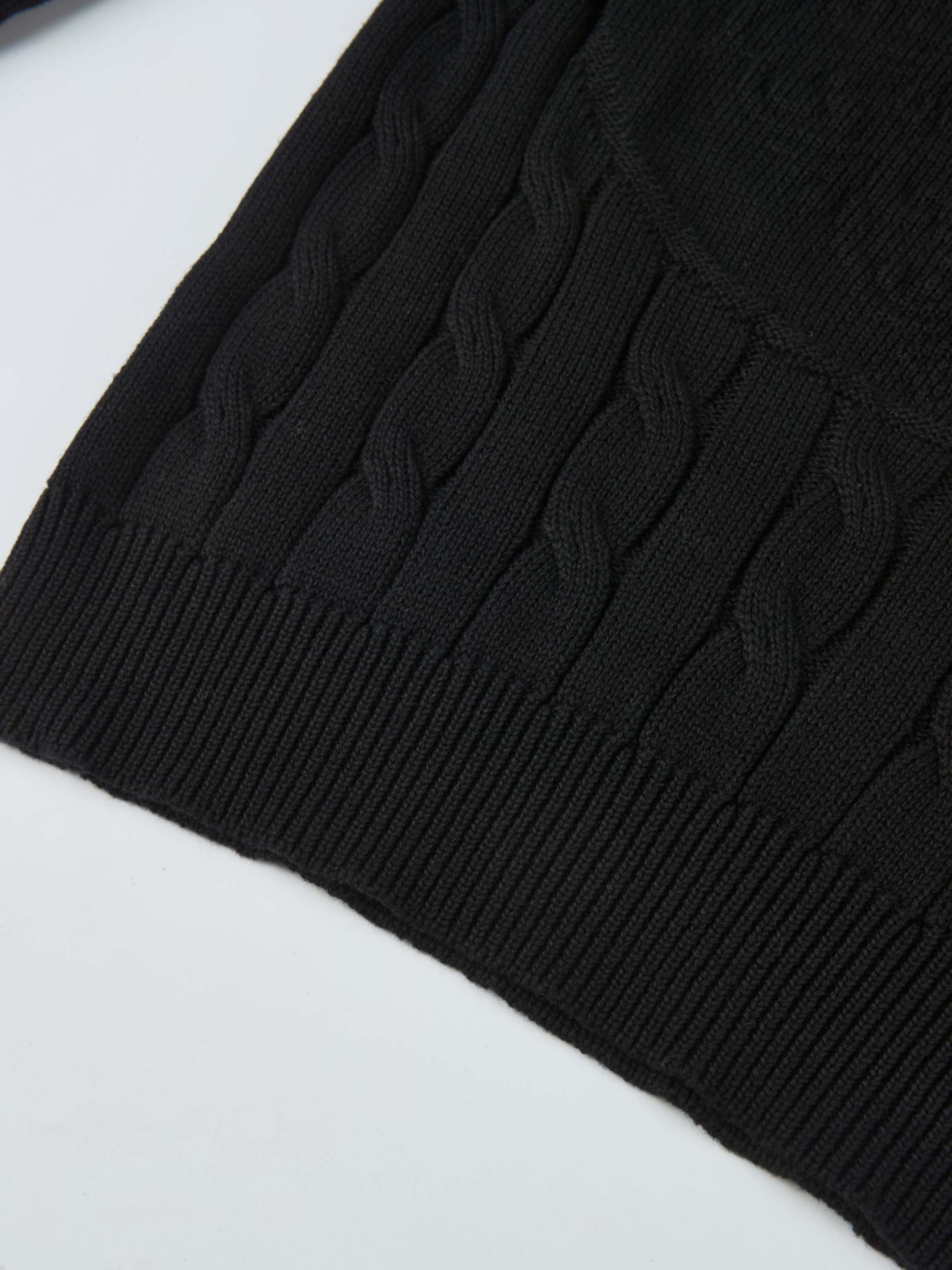 Embossed Cable Sweater - Black