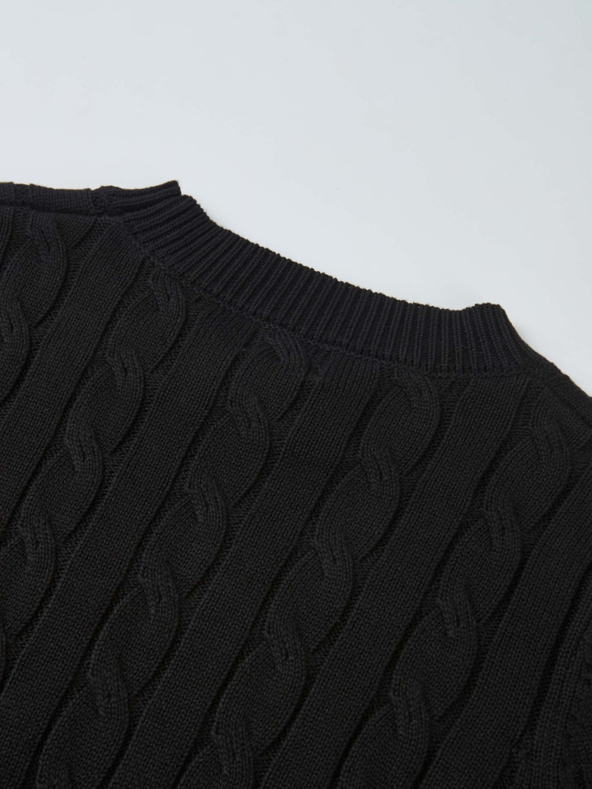 Embossed Cable Sweater - Black