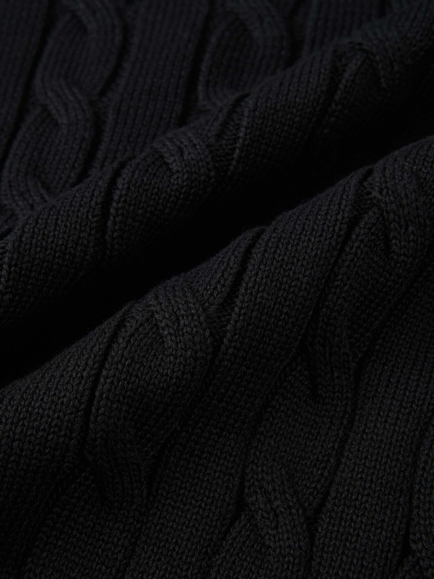 Embossed Cable Sweater - Black