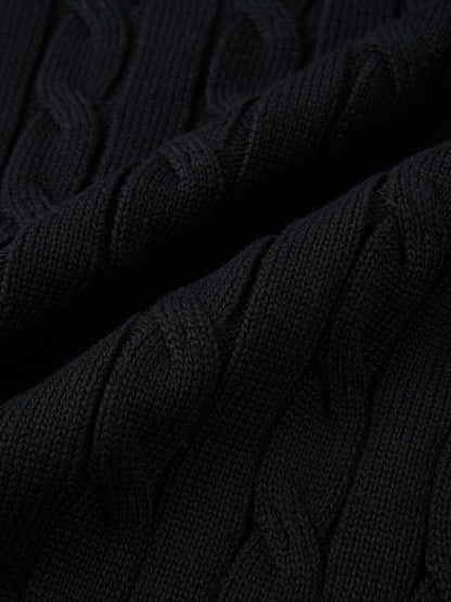 Embossed Cable Sweater - Black
