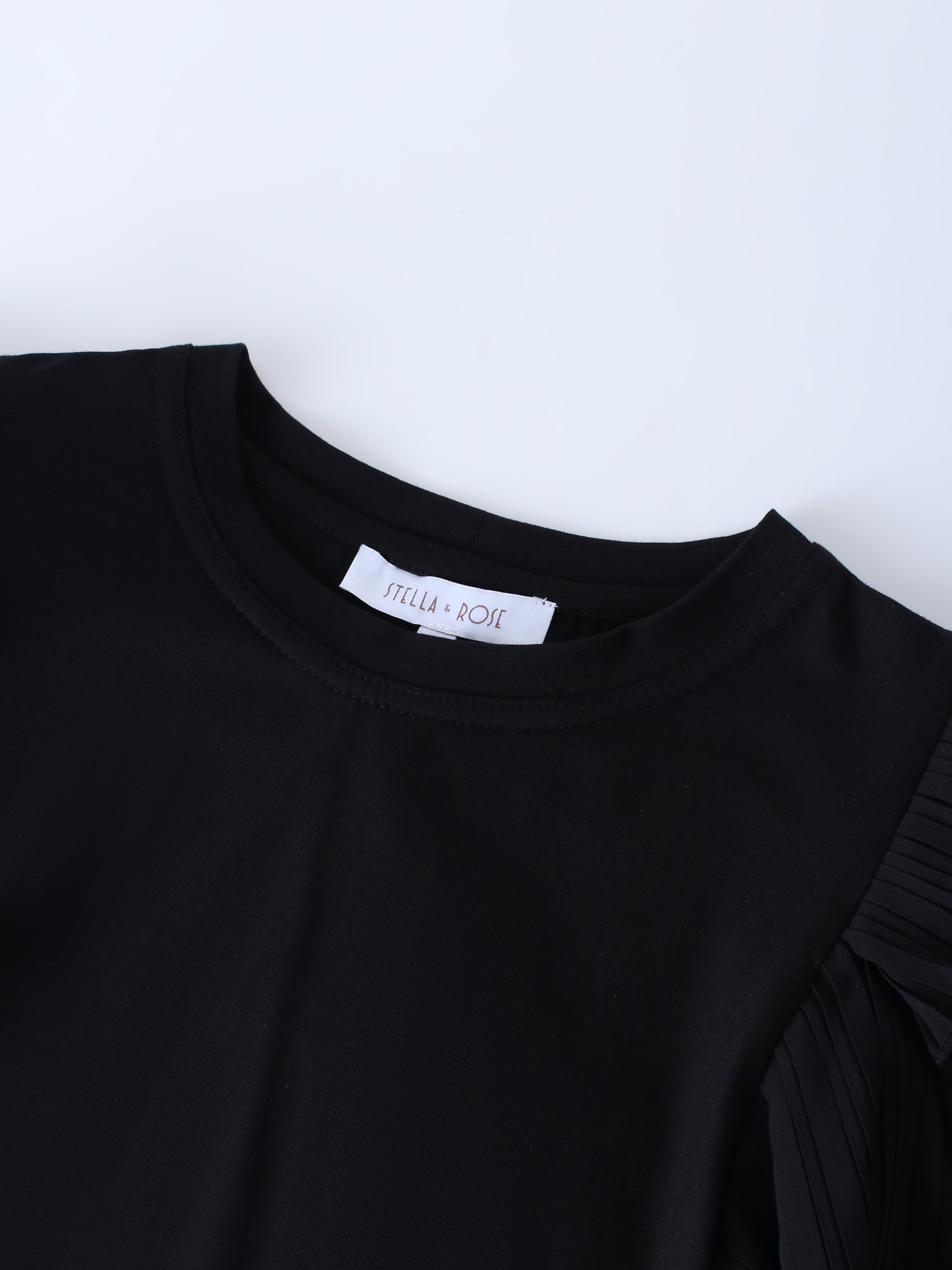 Chiffon Sleeve Top-Black