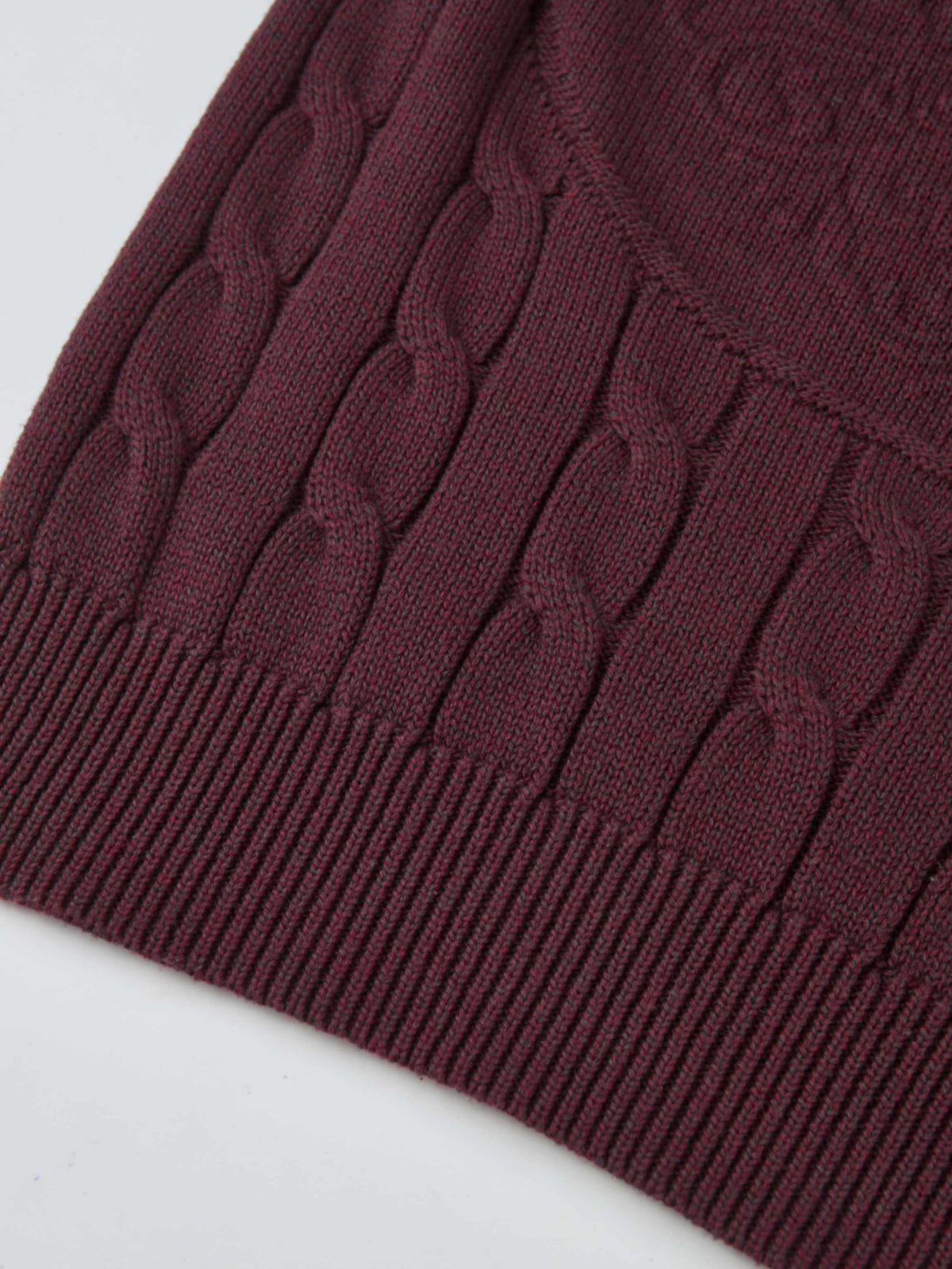 Embossed Cable Sweater - Burgundy