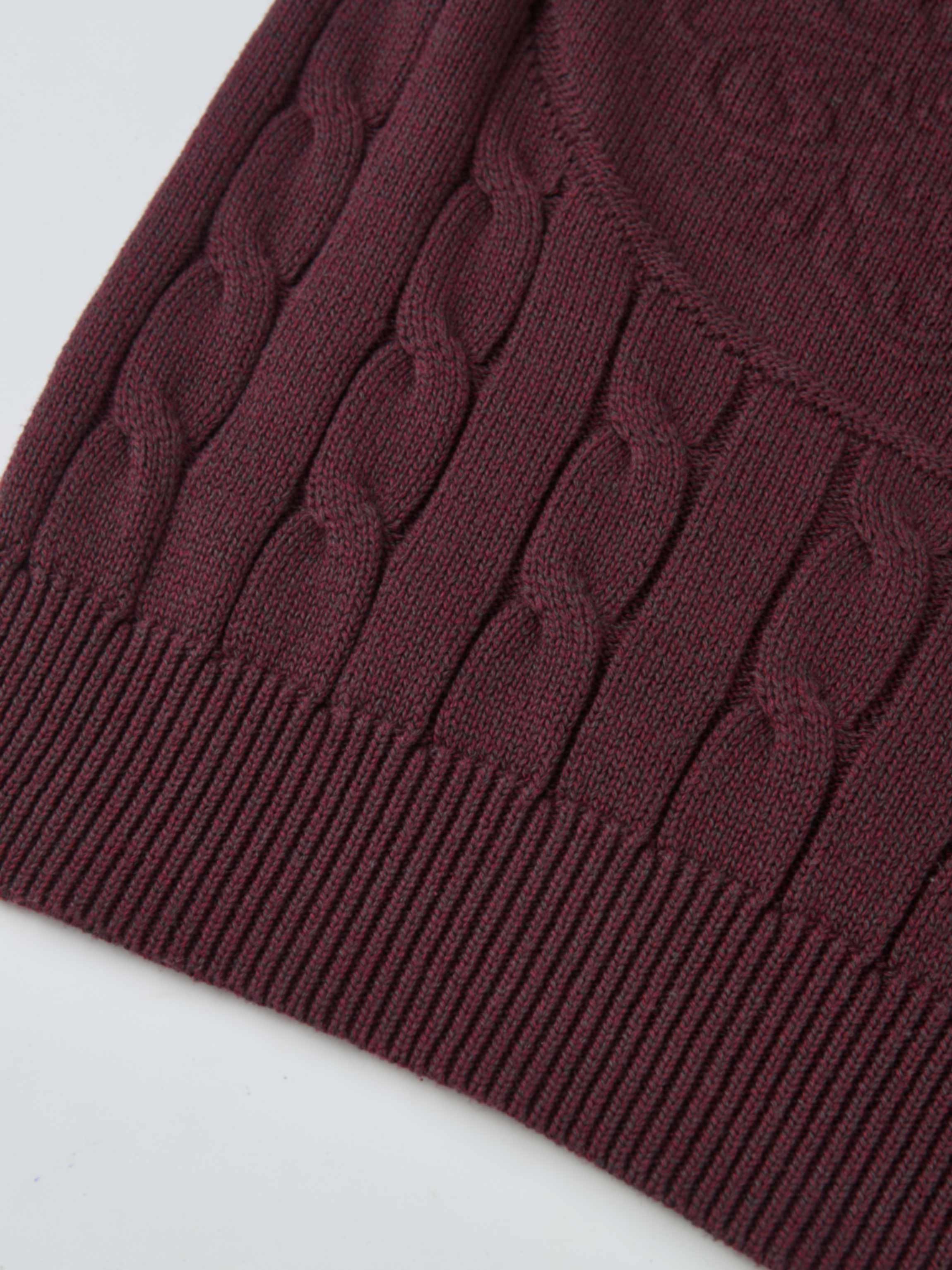Embossed Cable Sweater - Burgundy