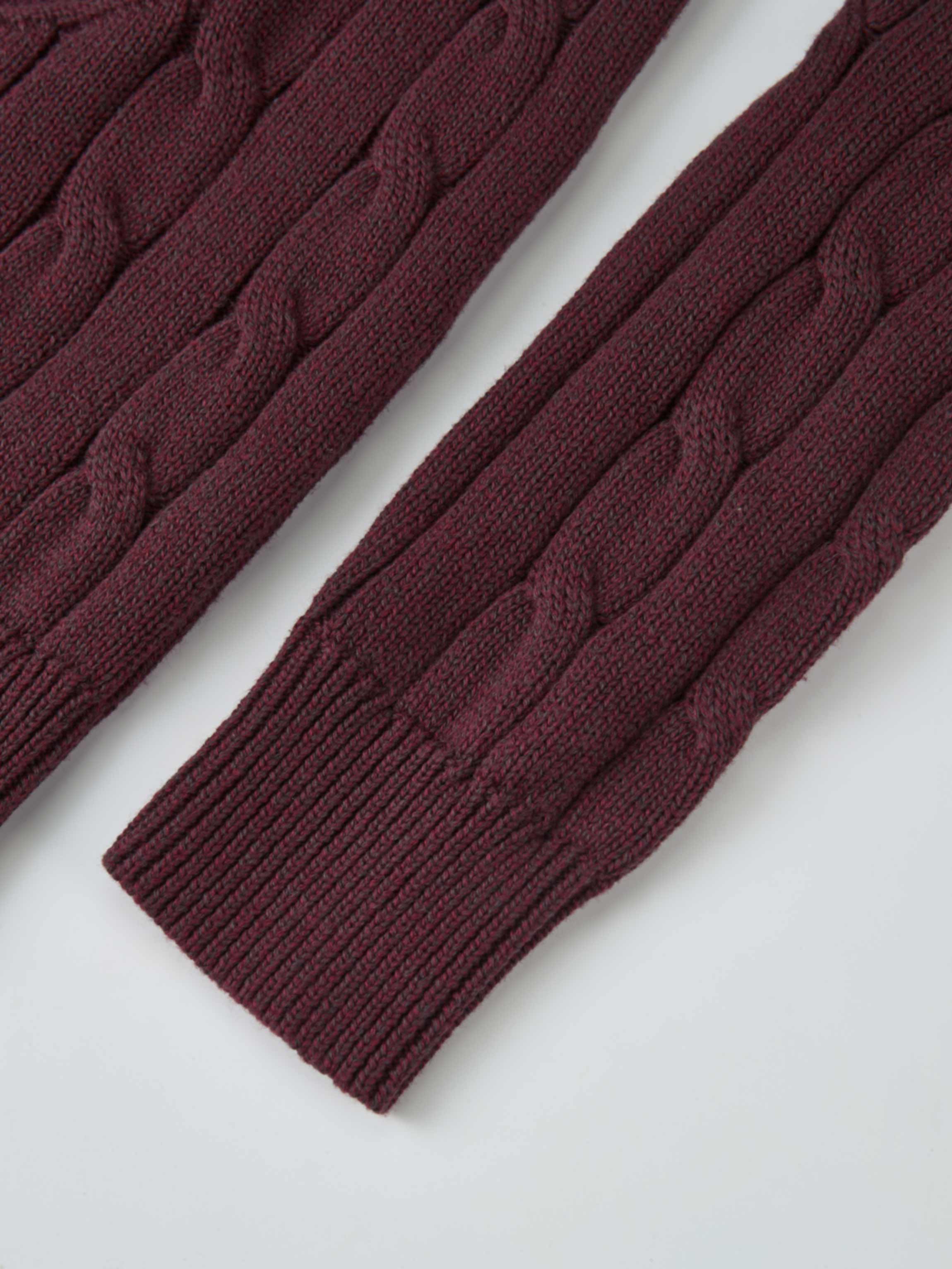 Embossed Cable Sweater - Burgundy