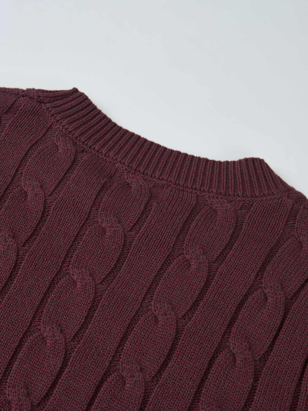 Embossed Cable Sweater - Burgundy