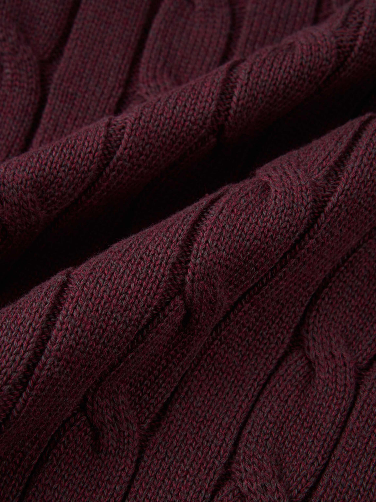 Embossed Cable Sweater - Burgundy