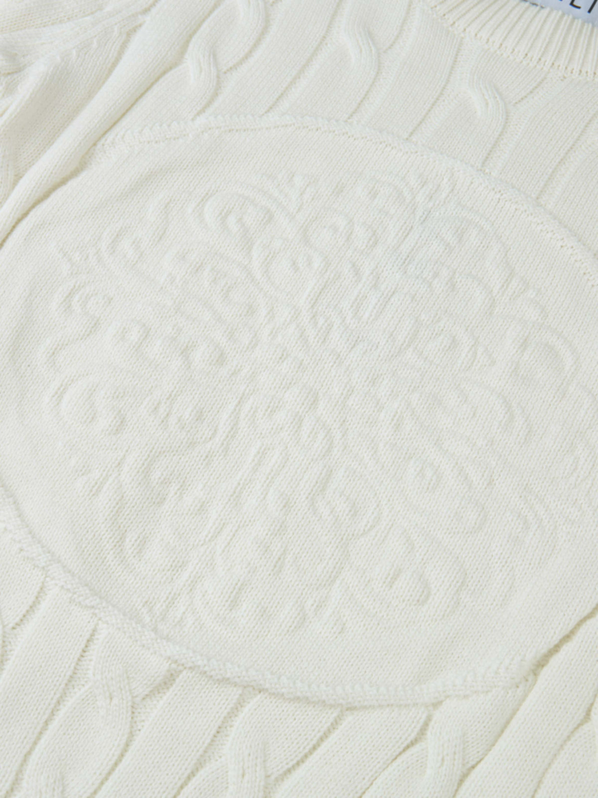 Embossed Cable Sweater - Cream
