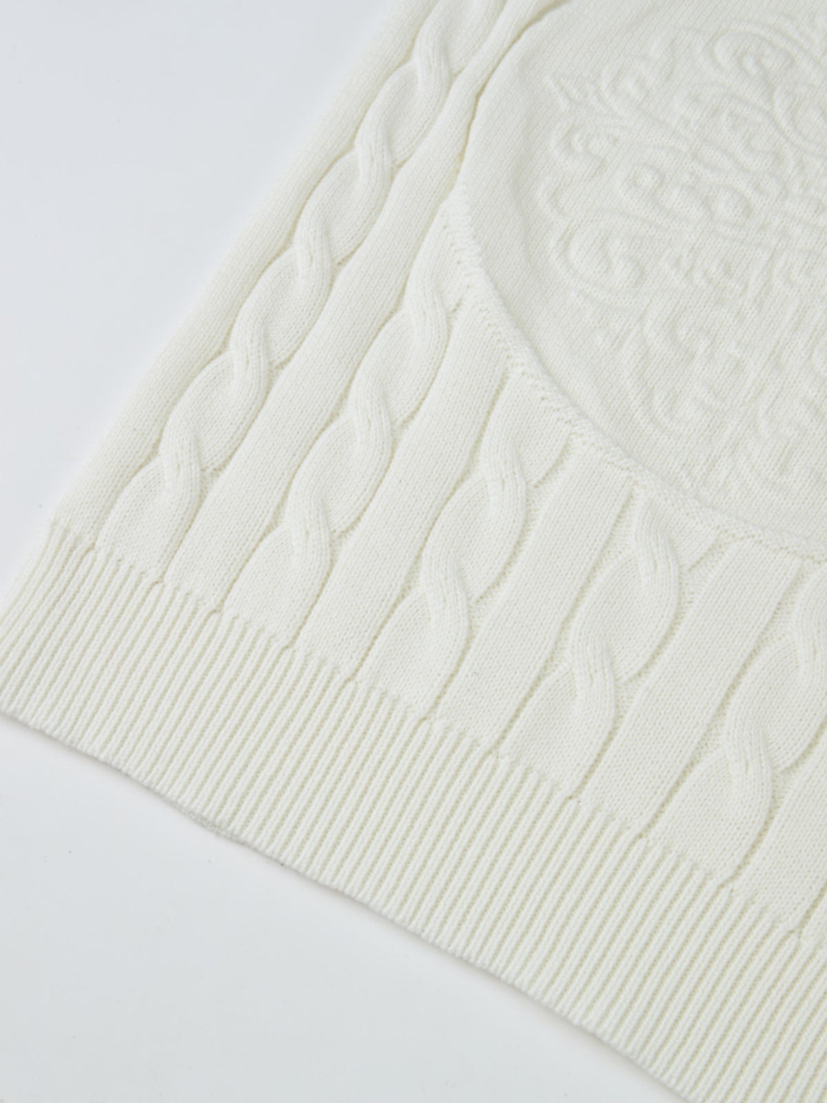 Embossed Cable Sweater - Cream