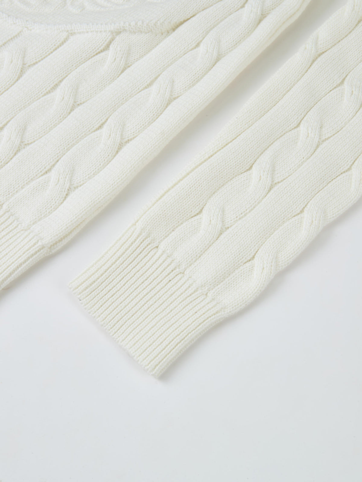 Embossed Cable Sweater - Cream