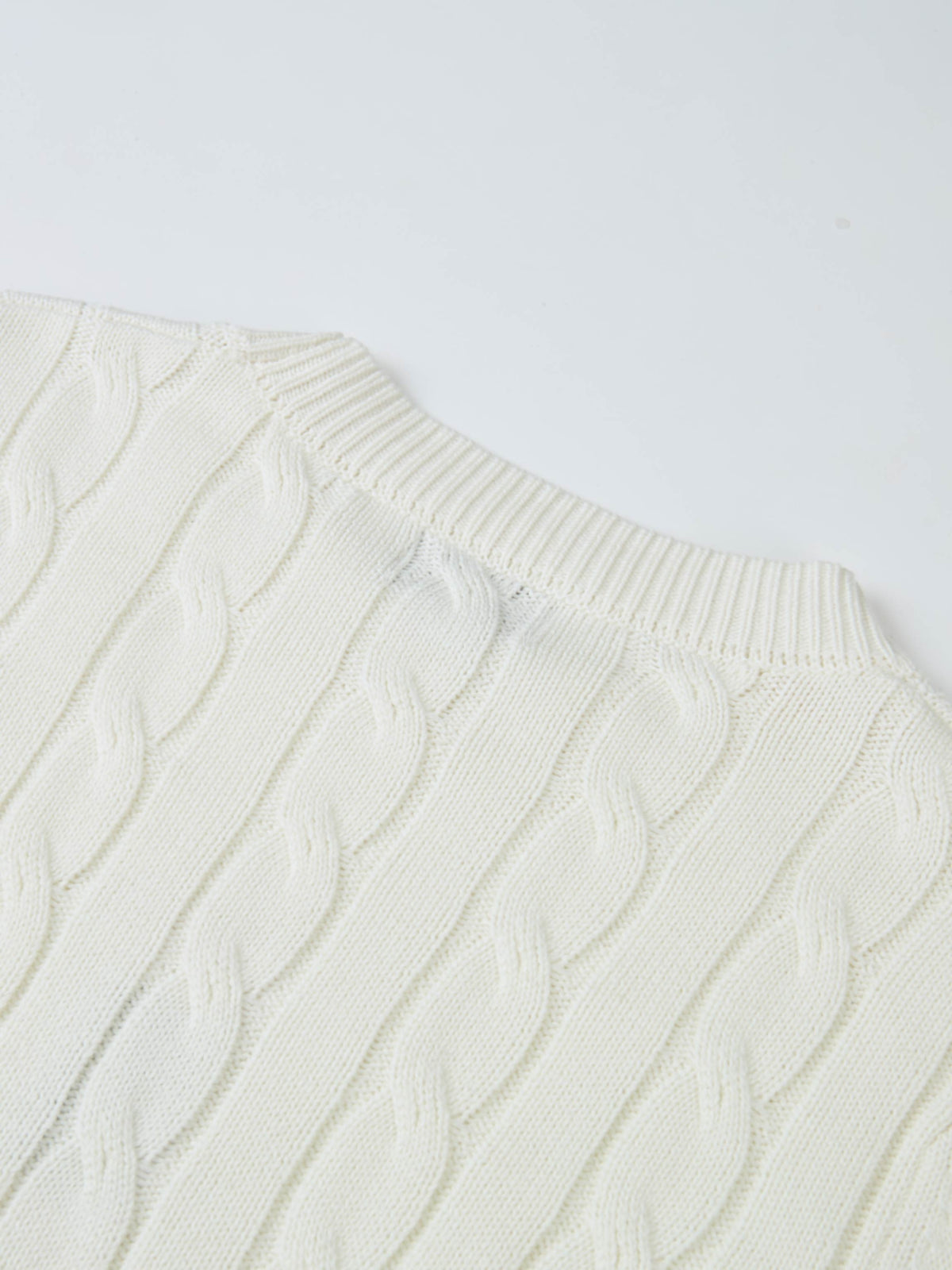 Embossed Cable Sweater - Cream
