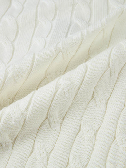Embossed Cable Sweater - Cream