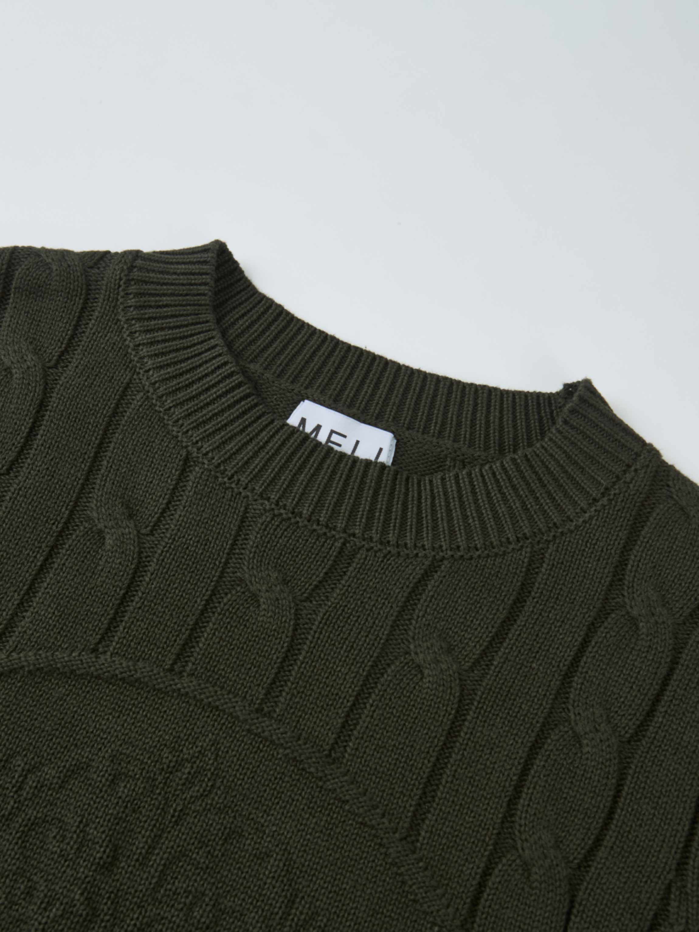 Embossed Cable Sweater - Green