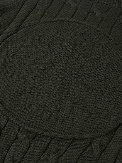 Embossed Cable Sweater - Green