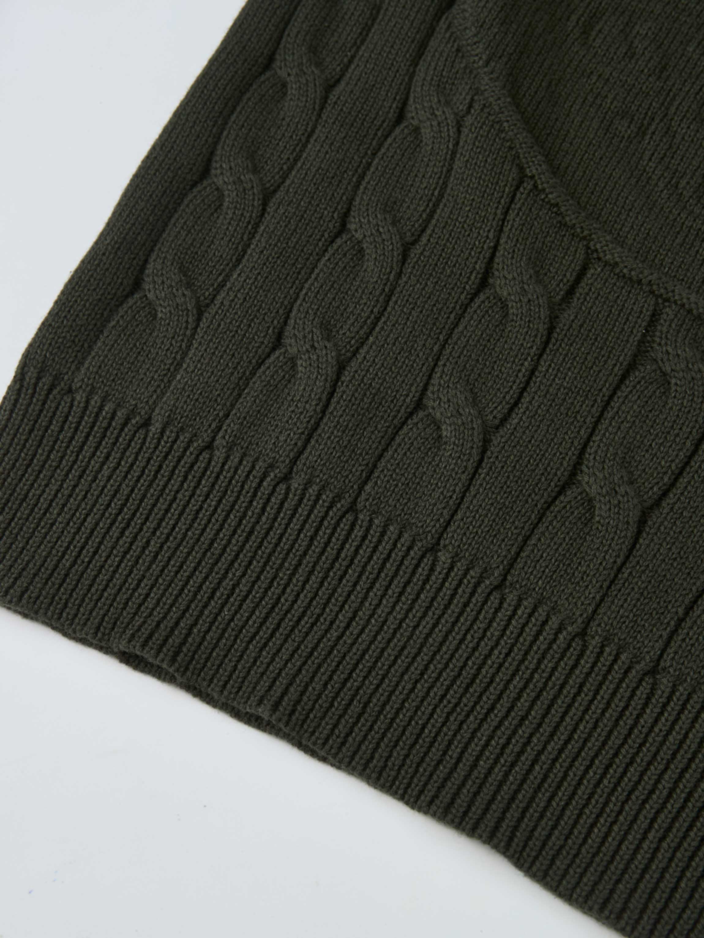 Embossed Cable Sweater - Green