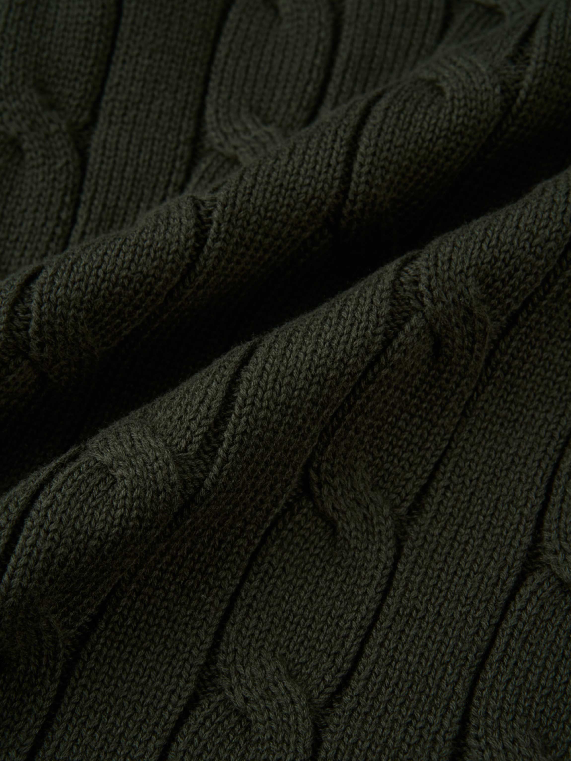 Embossed Cable Sweater - Green