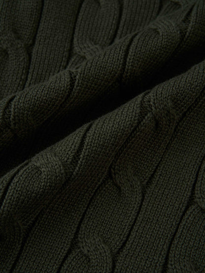 Embossed Cable Sweater - Green