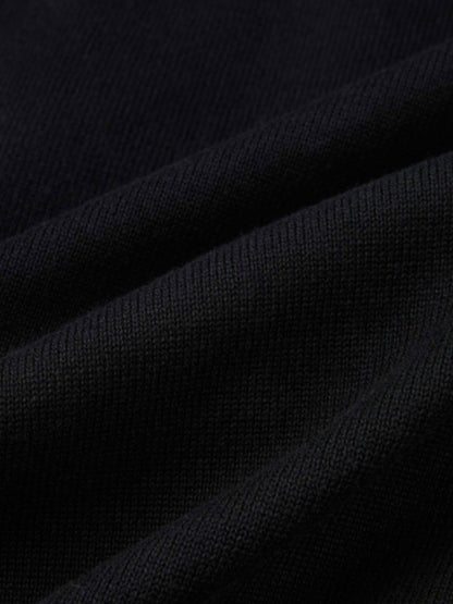 Eyelet Knit Trim Cardigan - Black