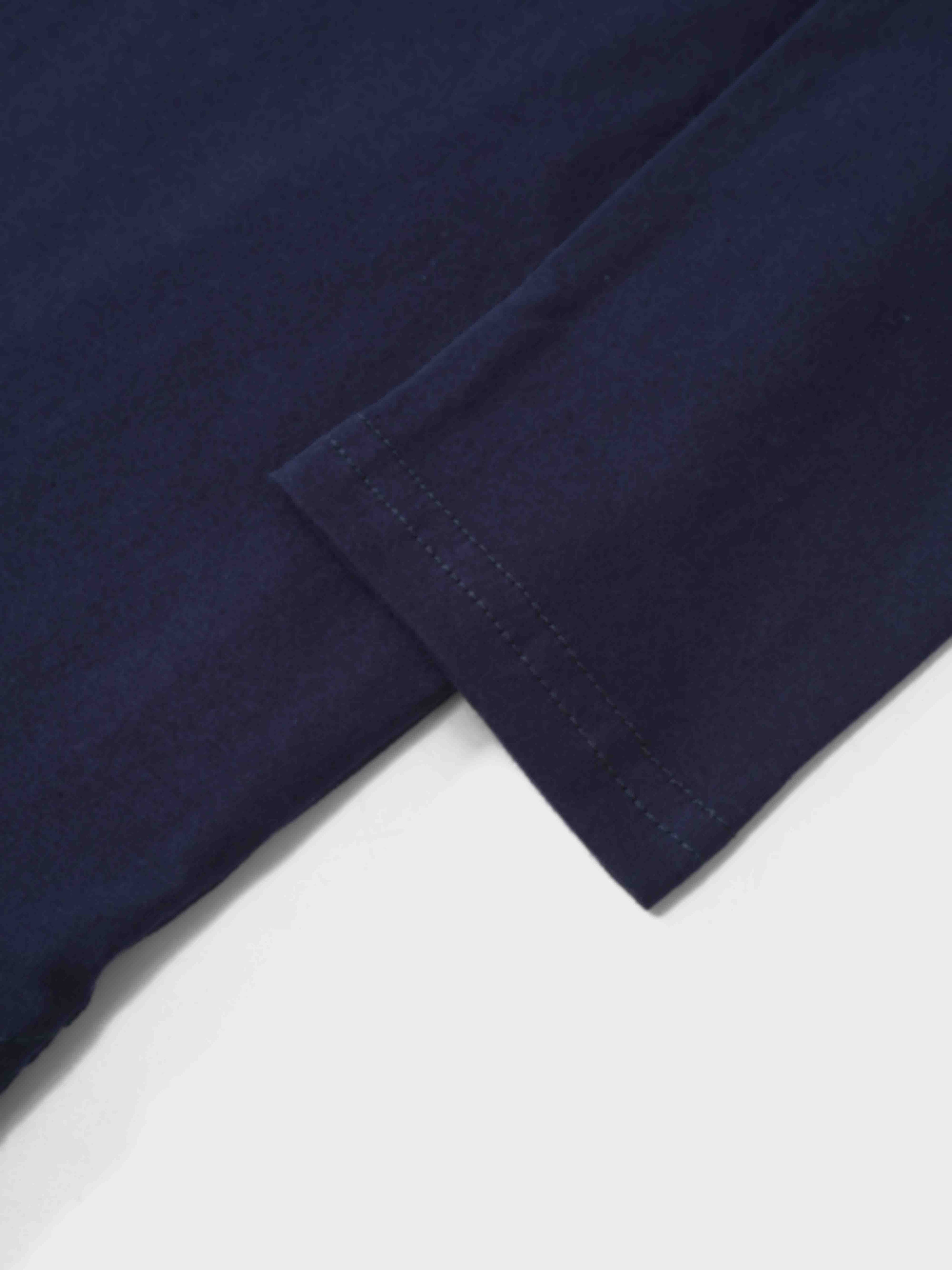 Oversized Rounded Hem T-Shirt-Navy