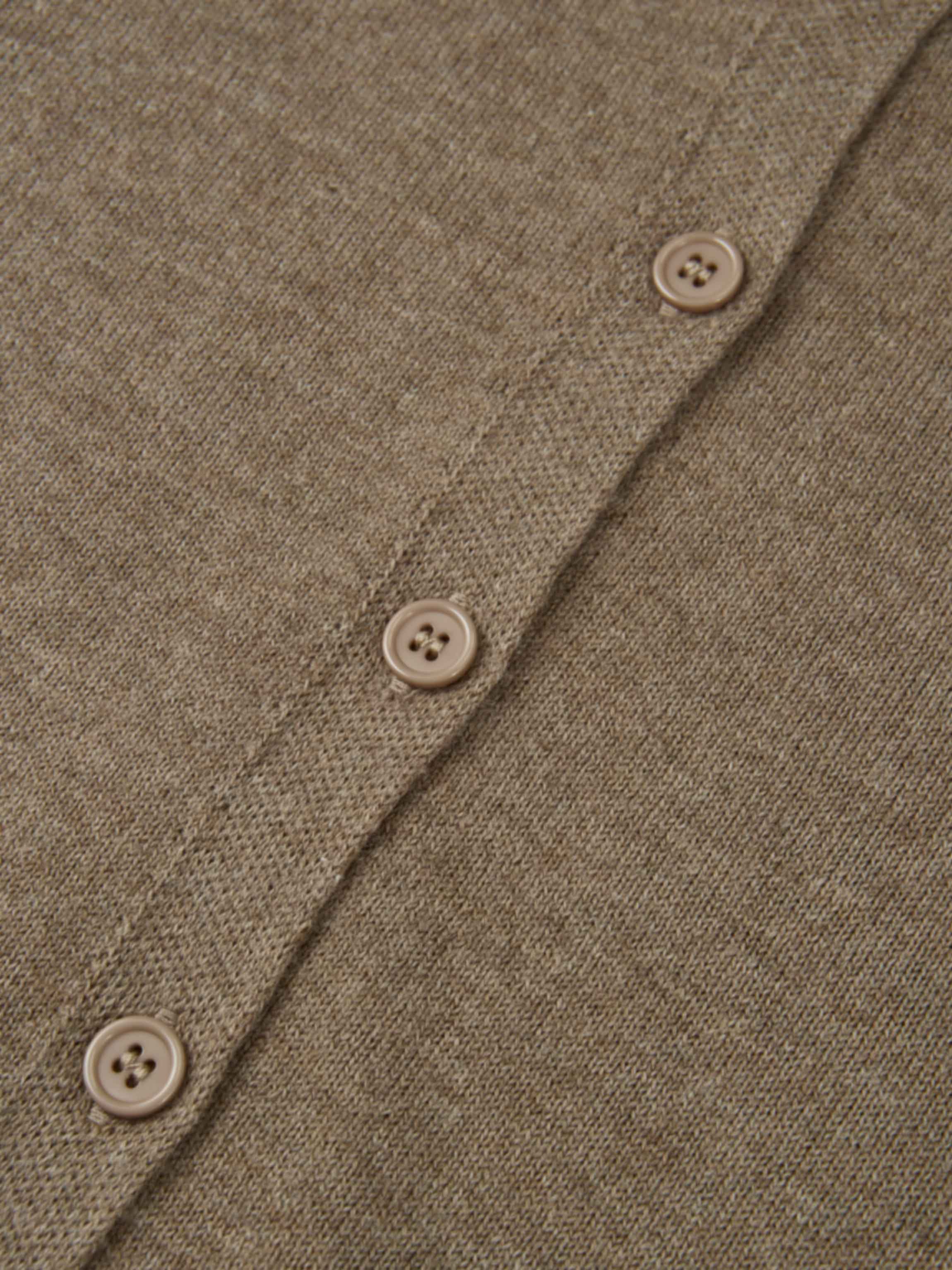 Eyelet Knit Trim Cardigan - Warm Taupe