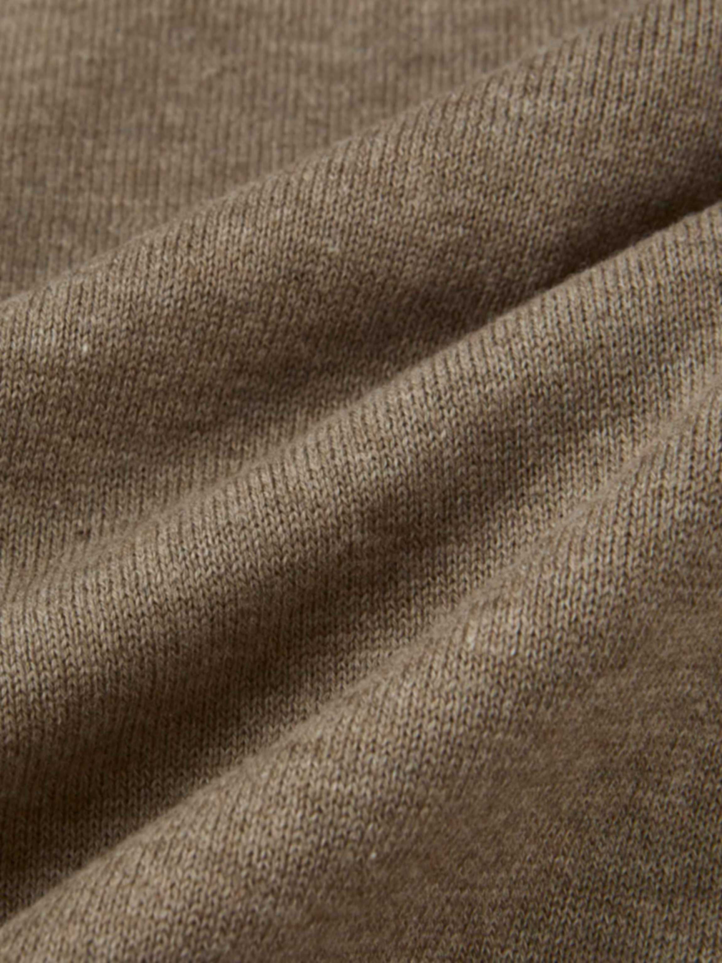 Eyelet Knit Trim Cardigan - Warm Taupe