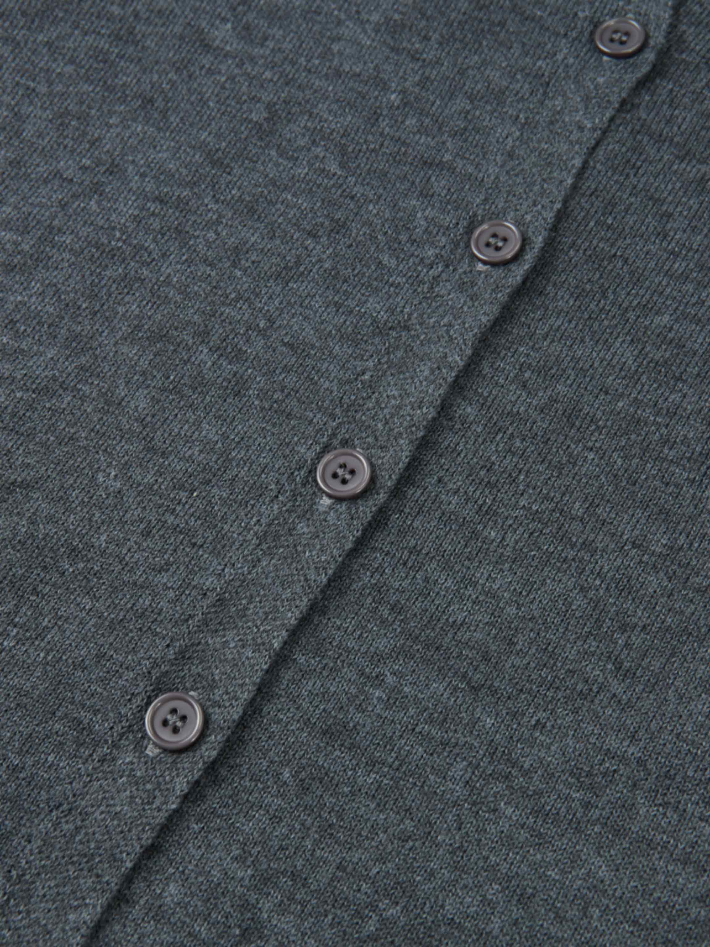 Eyelet Knit Trim Cardigan - Grey