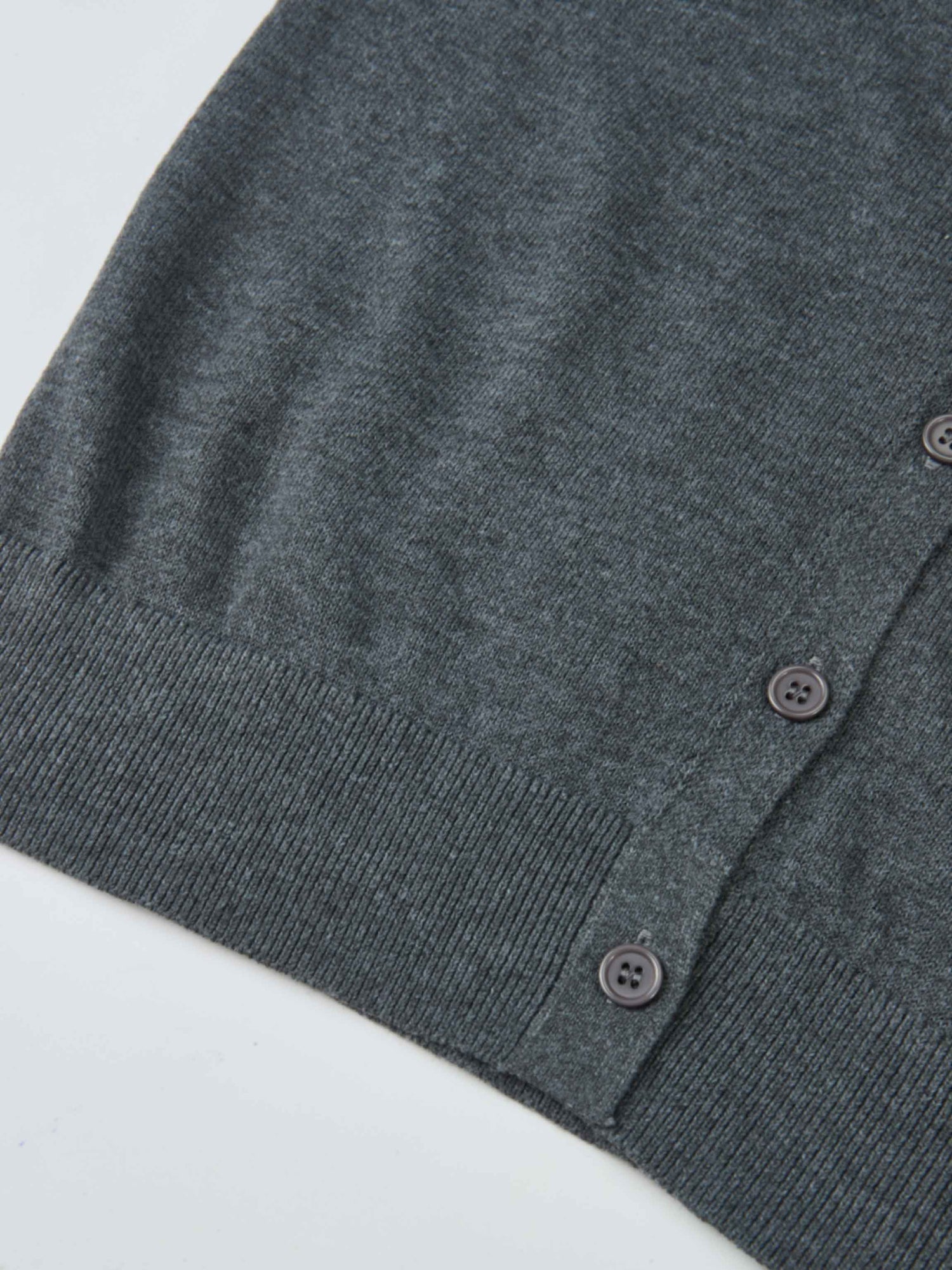 Eyelet Knit Trim Cardigan - Grey