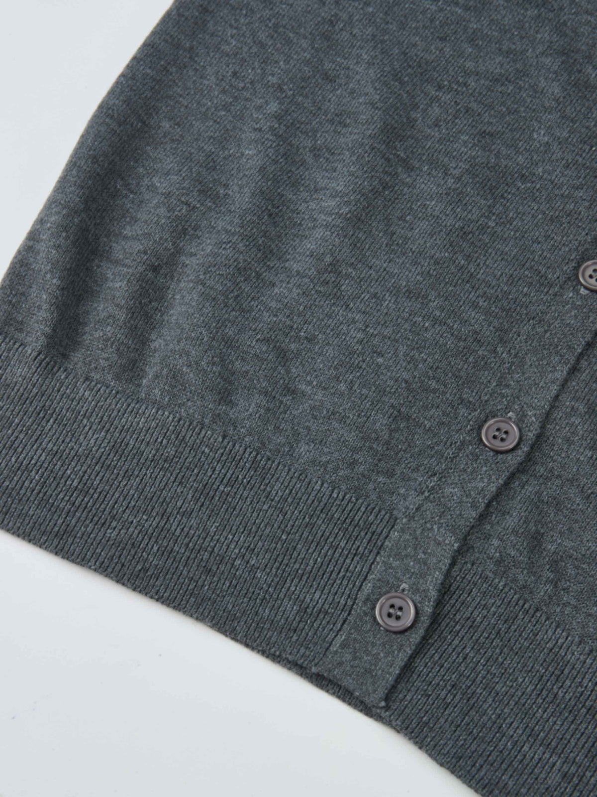 Eyelet Knit Trim Cardigan - Grey