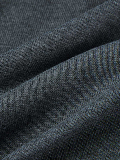 Eyelet Knit Trim Cardigan - Grey