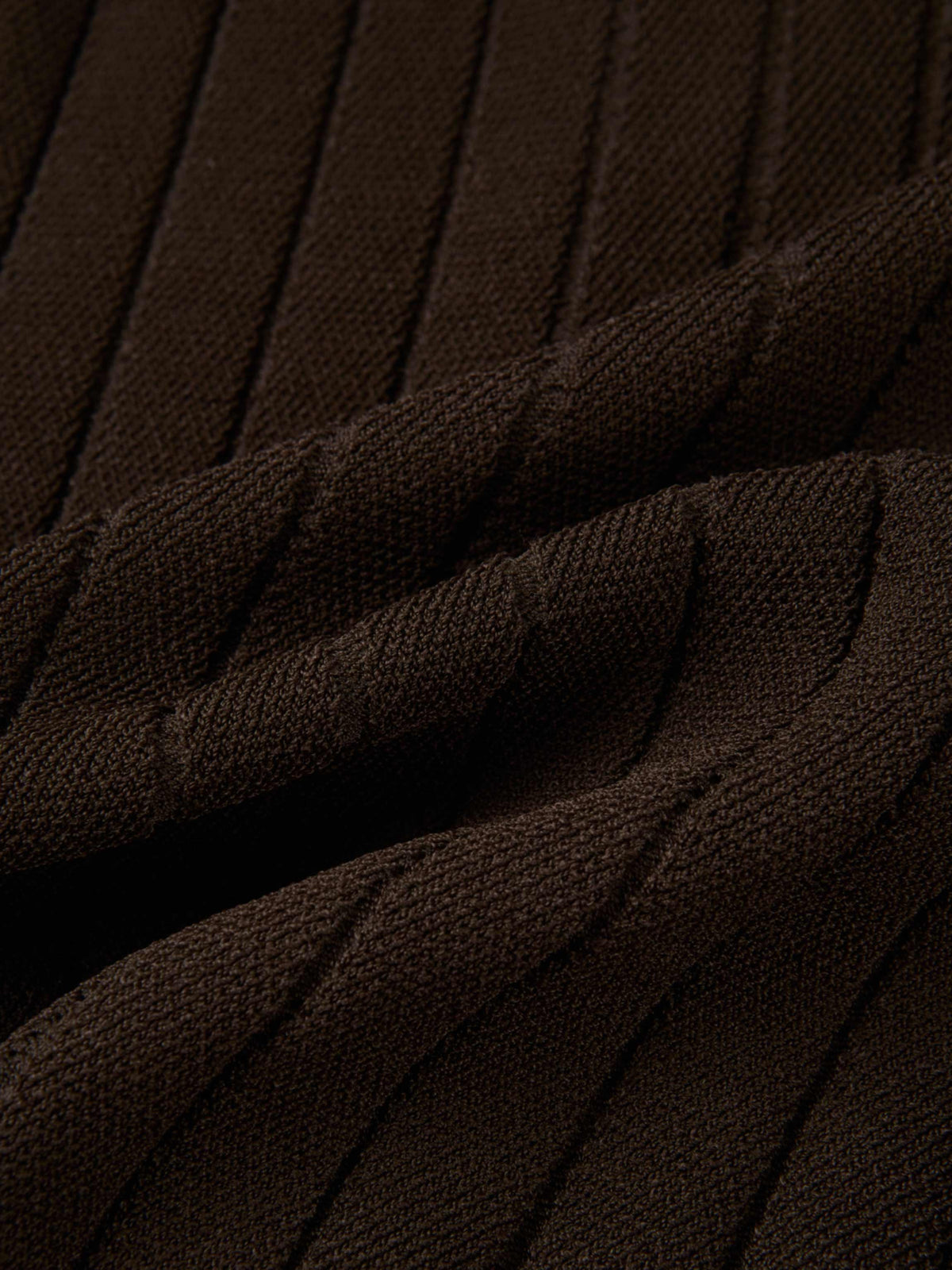 Silk Knit Ribbed Cardigan 17"- Brown