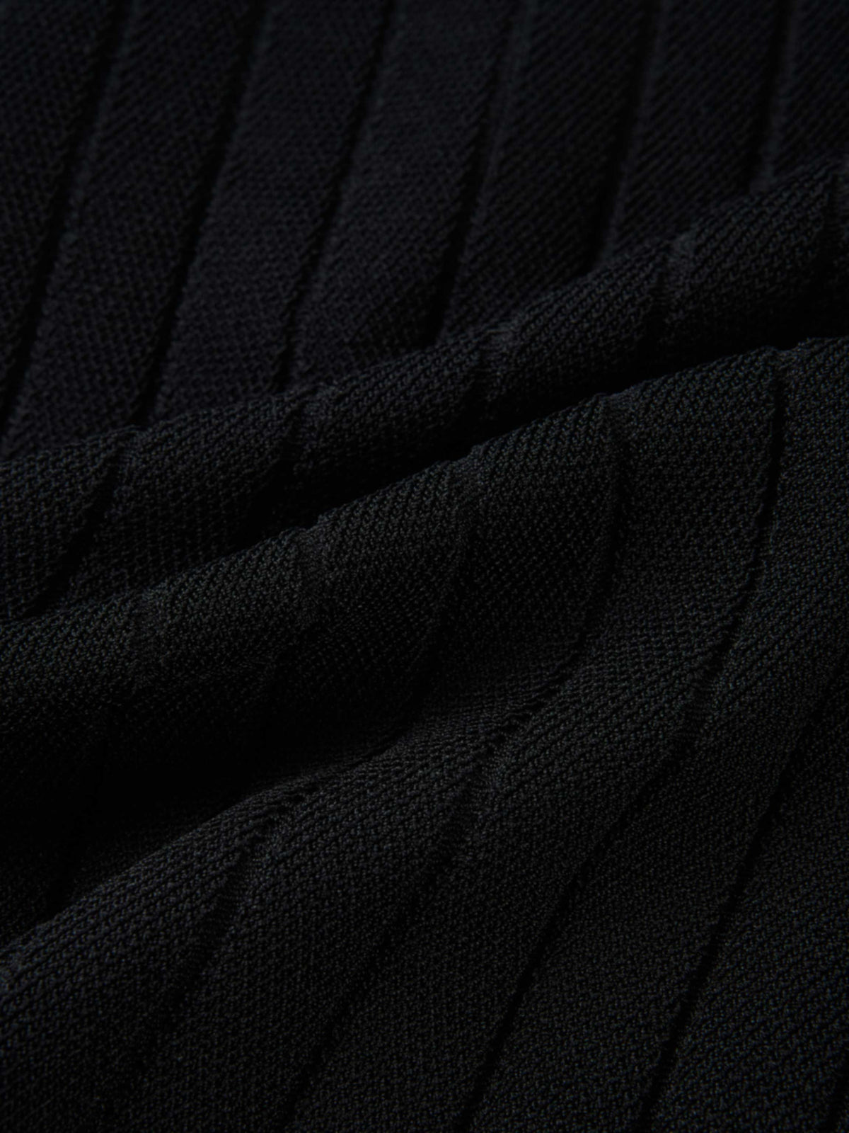 Silk Knit Ribbed Cardigan 17"- Black